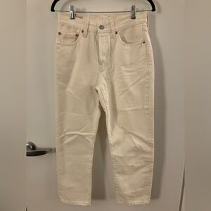 Like New LEVI’S 501 Crop in Ecru Size 27